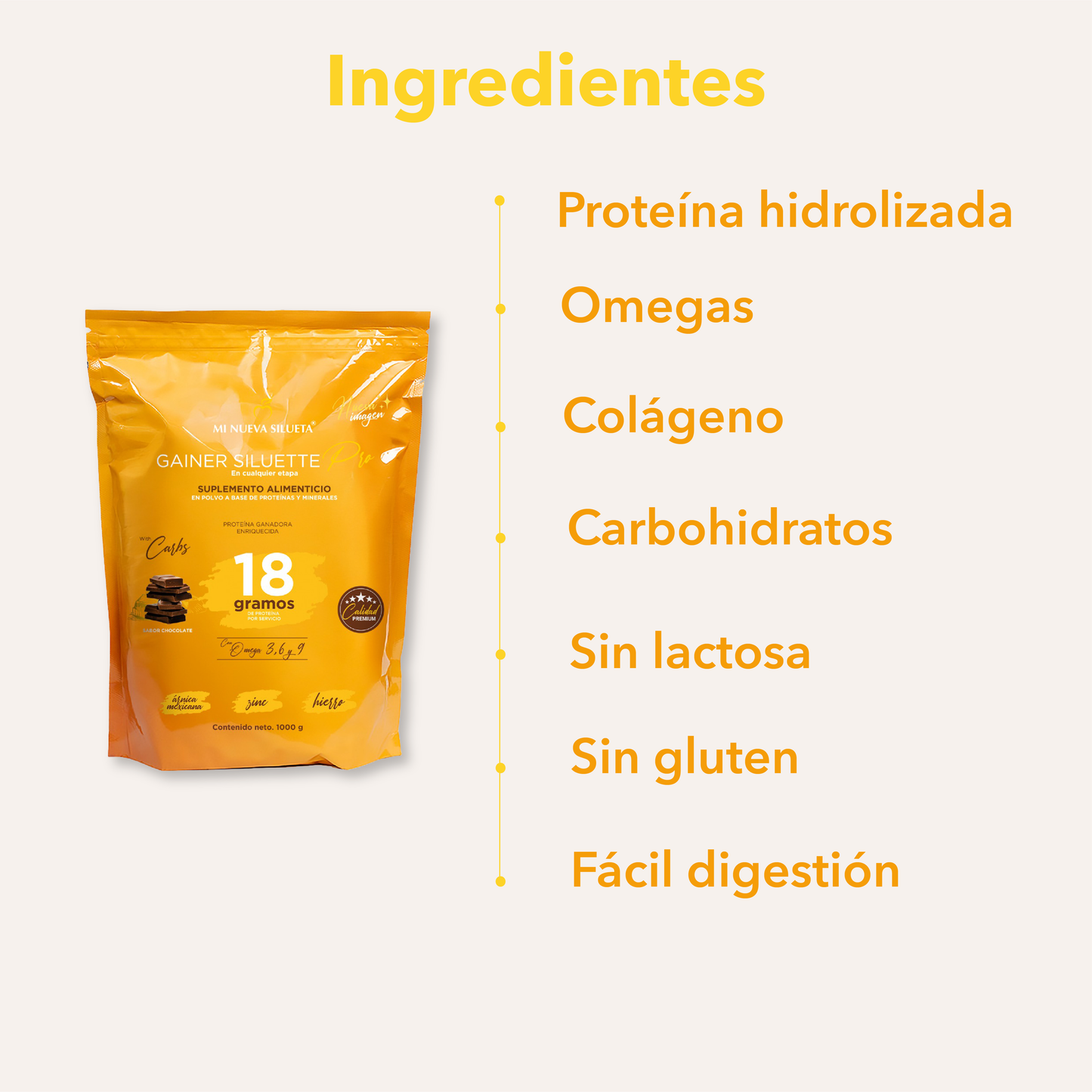 Proteína  Gainer Siluette PRO whith carbs